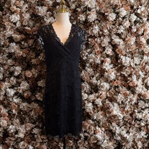 Elegant Black Lace Mini Dress